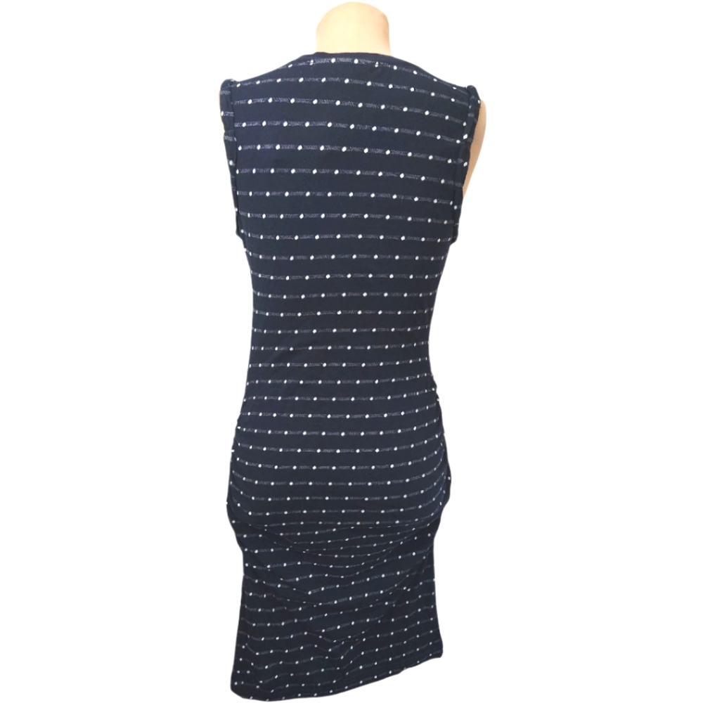 ANTHROPOLOGIE x Saturday Sunday Caryn Navy Blue Polkadot Mini Dress - Size S - Picture 7 of 13